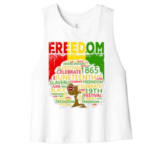 Melanin Black Magic Juneteenth Freedom Mom Cool Gift Women's Racerback Cropped Tank