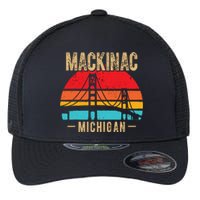 Mackinac Bridge Mackinaw Retro Vintage Michigan Souvenir Flexfit Unipanel Trucker Cap