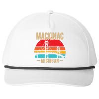 Mackinac Bridge Mackinaw Retro Vintage Michigan Souvenir Snapback Five-Panel Rope Hat