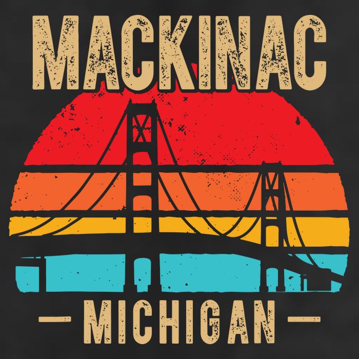 Mackinac Bridge Mackinaw Retro Vintage Michigan Souvenir Beanie