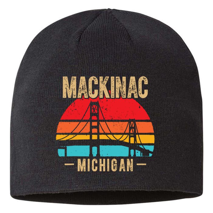 Mackinac Bridge Mackinaw Retro Vintage Michigan Souvenir Sustainable Beanie