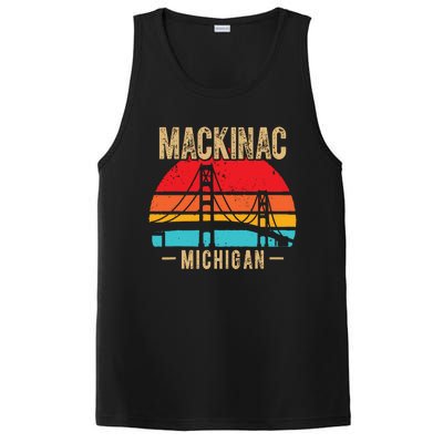 Mackinac Bridge Mackinaw Retro Vintage Michigan Souvenir PosiCharge Competitor Tank