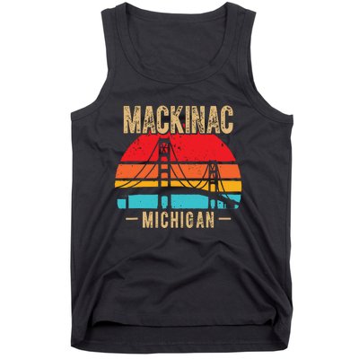 Mackinac Bridge Mackinaw Retro Vintage Michigan Souvenir Tank Top