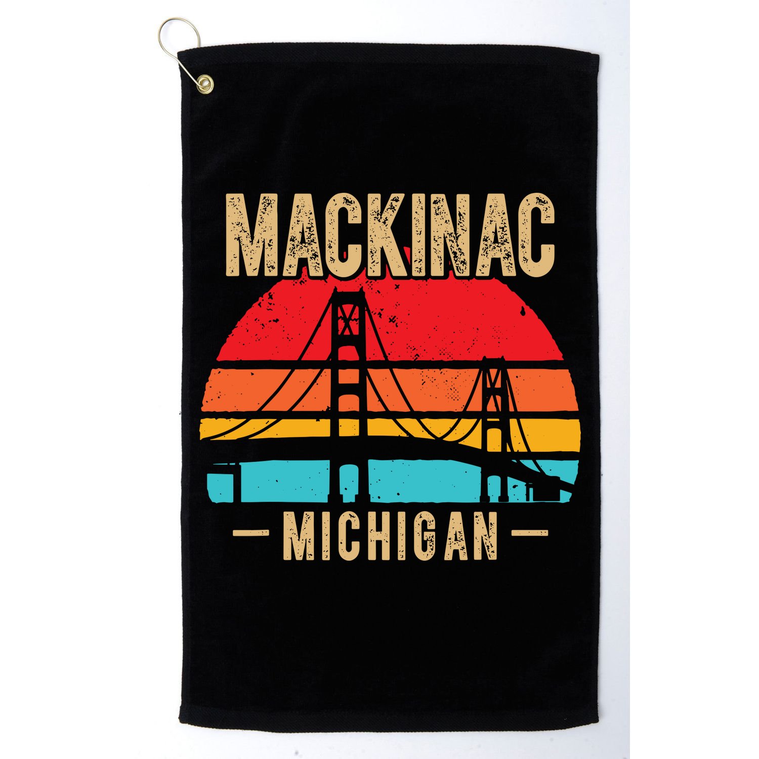 Mackinac Bridge Mackinaw Retro Vintage Michigan Souvenir Golf Towel