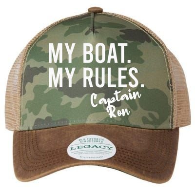 My Boat My Rules Captain Ron Personalized Boating Name Legacy Tie Dye Trucker Hat