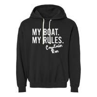 My Boat My Rules Captain Ron Personalized Boating Name Garment-Dyed Fleece Hoodie