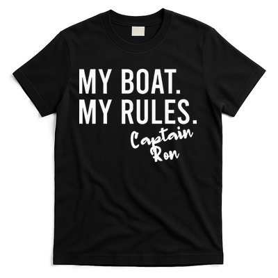My Boat My Rules Captain Ron Personalized Boating Name T-Shirt