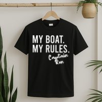 My Boat My Rules Captain Ron Personalized Boating Name T-Shirt