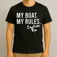 My Boat My Rules Captain Ron Personalized Boating Name T-Shirt