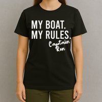 My Boat My Rules Captain Ron Personalized Boating Name T-Shirt