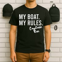 My Boat My Rules Captain Ron Personalized Boating Name T-Shirt