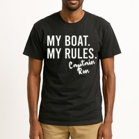 My Boat My Rules Captain Ron Personalized Boating Name Tall T-Shirt