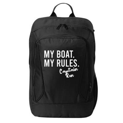 My Boat My Rules Captain Ron Personalized Boating Name City Backpack