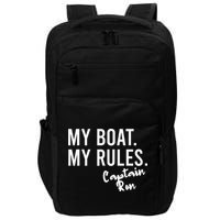 My Boat My Rules Captain Ron Personalized Boating Name Impact Tech Backpack