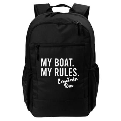 My Boat My Rules Captain Ron Personalized Boating Name Backpack