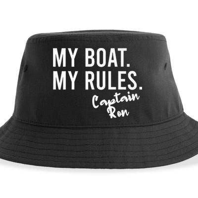 My Boat My Rules Captain Ron Personalized Boating Name Sustainable Bucket Hat