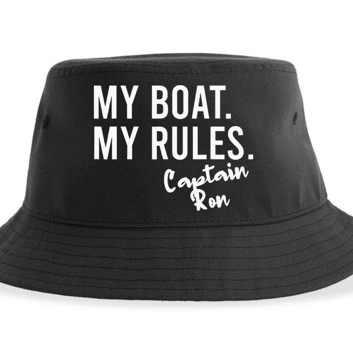 My Boat My Rules Captain Ron Personalized Boating Name Sustainable Bucket Hat