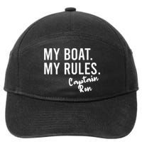 My Boat My Rules Captain Ron Personalized Boating Name 7-Panel Snapback Hat