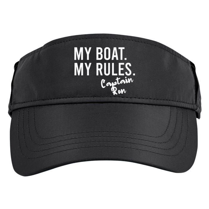 My Boat My Rules Captain Ron Personalized Boating Name Adult Drive Performance Visor