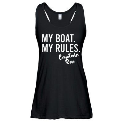 My Boat My Rules Captain Ron Personalized Boating Name Ladies Essential Flowy Tank