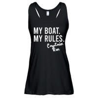 My Boat My Rules Captain Ron Personalized Boating Name Ladies Essential Flowy Tank