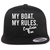 My Boat My Rules Captain Ron Personalized Boating Name Flatbill Hat