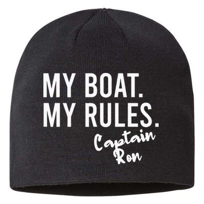 My Boat My Rules Captain Ron Personalized Boating Name Sustainable Beanie