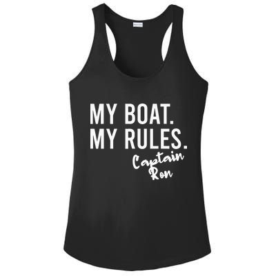My Boat My Rules Captain Ron Personalized Boating Name Ladies PosiCharge Competitor Racerback Tank