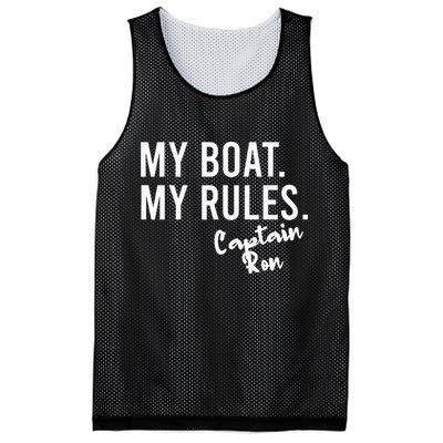 My Boat My Rules Captain Ron Personalized Boating Name Mesh Reversible Basketball Jersey Tank