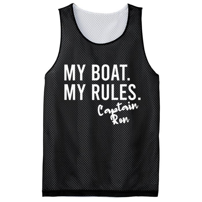 My Boat My Rules Captain Ron Personalized Boating Name Mesh Reversible Basketball Jersey Tank