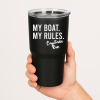 My Boat My Rules Captain Ron Personalized Boating Name Tumbler