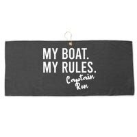 My Boat My Rules Captain Ron Personalized Boating Name Large Microfiber Waffle Golf Towel