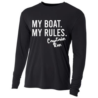 My Boat My Rules Captain Ron Personalized Boating Name Cooling Performance Long Sleeve Crew