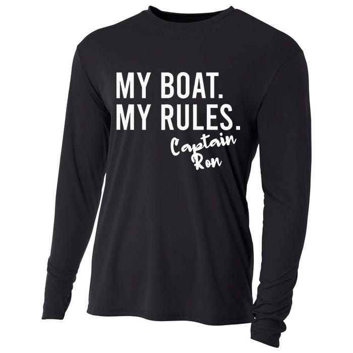 My Boat My Rules Captain Ron Personalized Boating Name Cooling Performance Long Sleeve Crew
