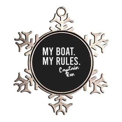 My Boat My Rules Captain Ron Personalized Boating Name Metallic Star Ornament