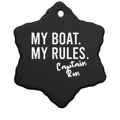 My Boat My Rules Captain Ron Personalized Boating Name Ceramic Star Ornament