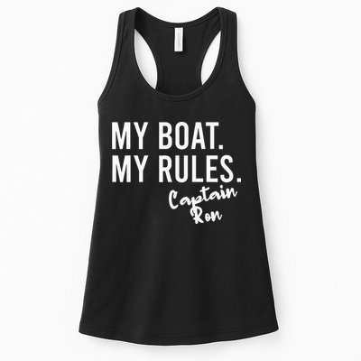 My Boat My Rules Captain Ron Personalized Boating Name Womens Tank Top