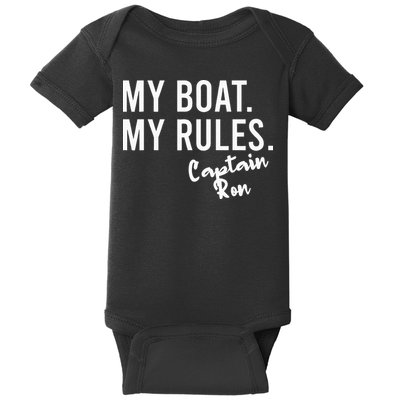 My Boat My Rules Captain Ron Personalized Boating Name Baby Bodysuit