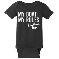 My Boat My Rules Captain Ron Personalized Boating Name Baby Bodysuit