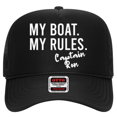 My Boat My Rules Captain Ron Personalized Boating Name Trucker Hat