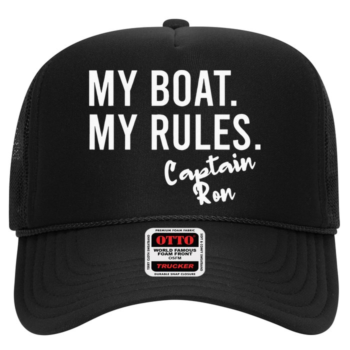 My Boat My Rules Captain Ron Personalized Boating Name Trucker Hat
