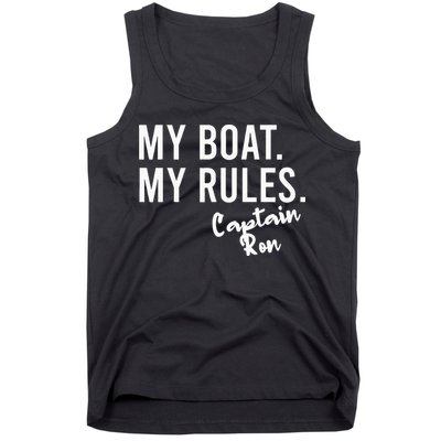 My Boat My Rules Captain Ron Personalized Boating Name Tank Top