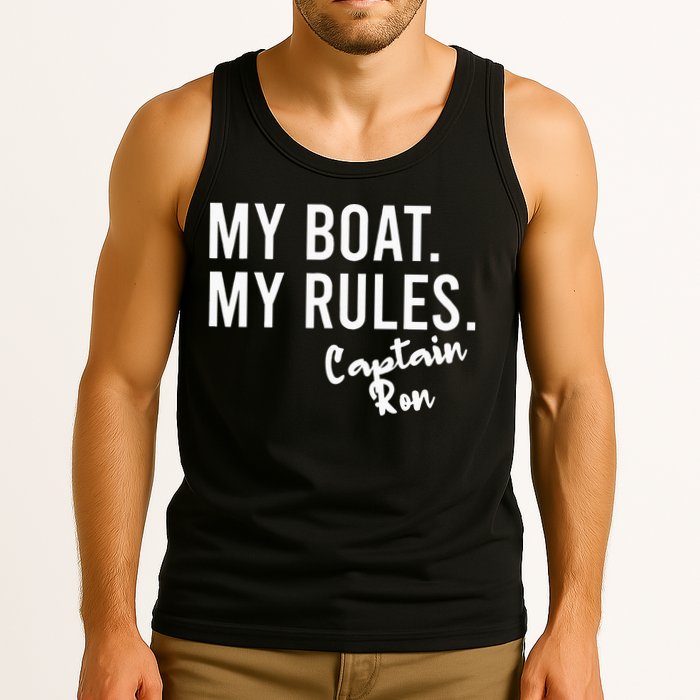 My Boat My Rules Captain Ron Personalized Boating Name Tank Top