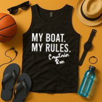 My Boat My Rules Captain Ron Personalized Boating Name Tank Top