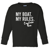 My Boat My Rules Captain Ron Personalized Boating Name Toddler Long Sleeve Shirt