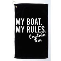 My Boat My Rules Captain Ron Personalized Boating Name Golf Towel