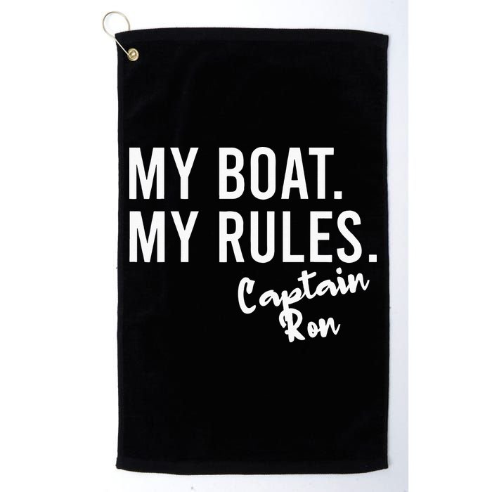My Boat My Rules Captain Ron Personalized Boating Name Golf Towel