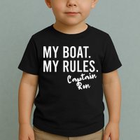 My Boat My Rules Captain Ron Personalized Boating Name Toddler T-Shirt