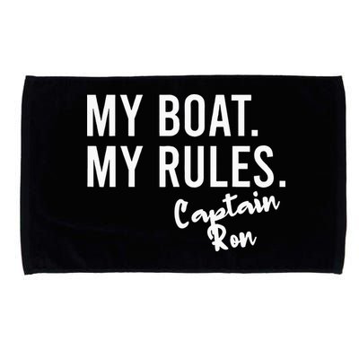 My Boat My Rules Captain Ron Personalized Boating Name Microfiber Hand Towel