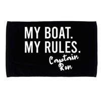 My Boat My Rules Captain Ron Personalized Boating Name Microfiber Hand Towel